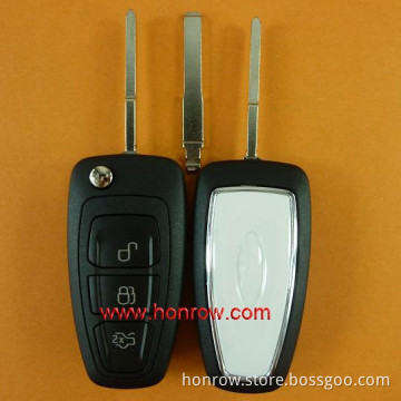 3 button flip remote key blank ( White Color) FORD FOCUS